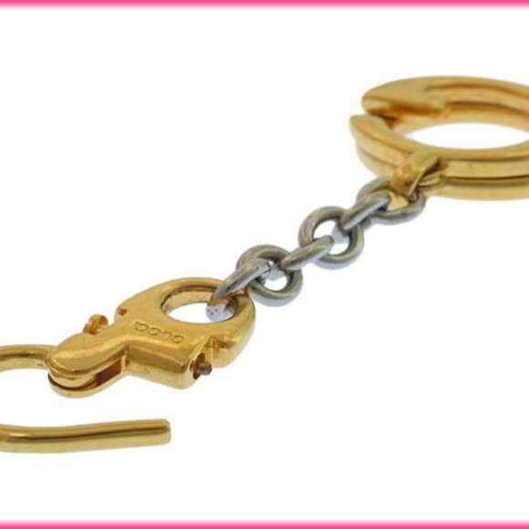 Authentic Gucci key ring Key holder G logos Gold Silver Woman - Picture 3 of 5